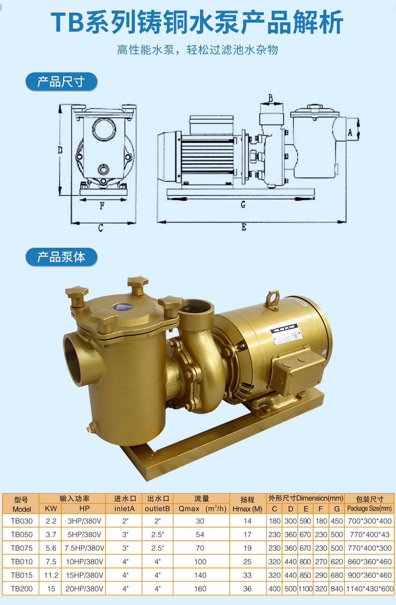法思乐TB系列铸铜循环水泵(图5)